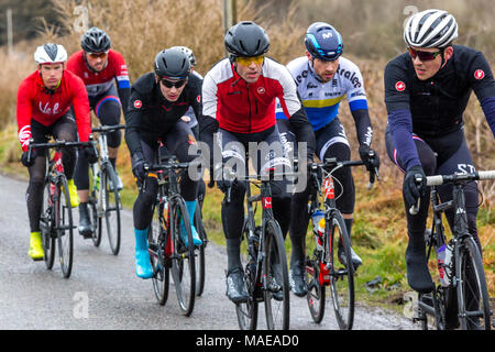 Ras Mumhan, Munster Radrennen auf Valentia Island, County Kerry, Irland Ostern Sonntag, den 1. April 2018 Stockfoto