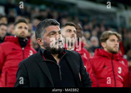 Turin, Italien. 31 Mär, 2018. Fußball, Serie A-Meisterschaft 2017-2018 31-3 2018 Juventus Turin-Mailand 3-1 im Bild: Gattuso Credit: Unabhängige Fotoagentur/Alamy leben Nachrichten Stockfoto