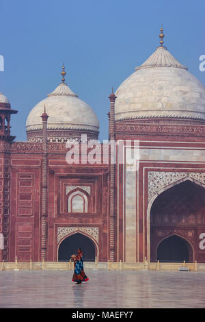 Nahaufnahme des jawab im Taj Mahal Komplex, Uttar Pradesh, Indien. Taj Mahal wurde als UNESCO-Weltkulturerbe im Jahr 1983 bezeichnet. Stockfoto