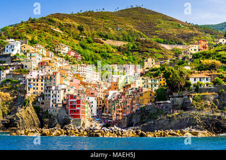 Riomaggiore, Nationalpark Cinque Terre, Ligurien, Italien, UNESCO Stockfoto