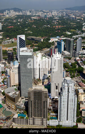 Luftaufnahme moderne Wolkenkratzer in der Innenstadt von Kuala Lumpur Malaysia Stockfoto