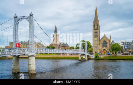 Greig Street Bridge in Inverness, Scottish Highlands. Stockfoto