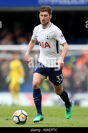 Tottenham Hotspur ist Ben Davies in der Premier League an der Stamford Bridge, London Stockfoto