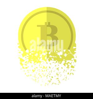 Gold Bitcoin Symbol Stock Vektor