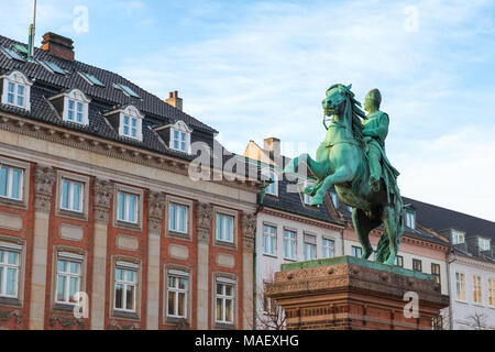 Reiterstandbild von Absalon in Hoejbro Plads, Kopenhagen, Dänemark Stockfoto