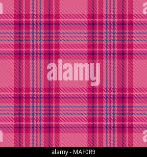 Vektor plaid Tartan nahtlose Muster Hintergrund in rosa Farbe. Stock Vektor