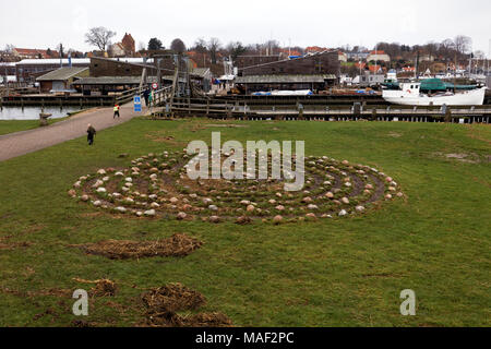 Menschen bei Viking Ship Museum in Roskilde, Dänemark Stockfoto