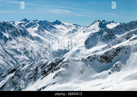 Blick vom Gaislachkogel im Ötztal, Österreich der Venter Tal. Stockfoto