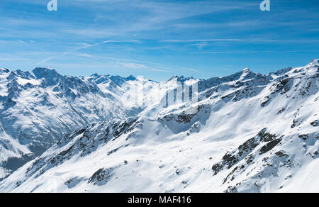 Blick vom Gaislachkogel im Ötztal, Österreich der Venter Tal. Stockfoto