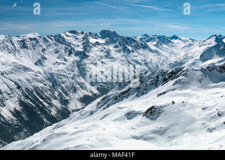 Blick vom Gaislachkogel im Ötztal, Österreich der Venter Tal. Stockfoto