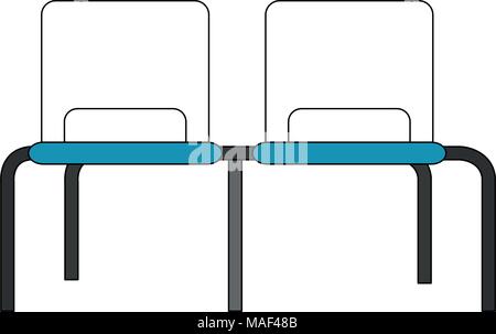Warten Stühle isoliert Stock Vektor