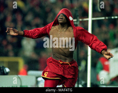 König Baudoin Stadion Brüssel, Belgien, 29.3.2000, Fußball, Internationale freundlich: Belgien gegen Niederlande 2:2------- Emile Mpenza (BEL) Stockfoto