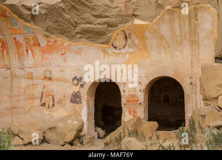 Mittelalterliche Wandmalereien in den David Gareja Klosteranlage in Kachetien, Georgien Stockfoto