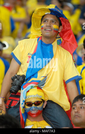 Veltins Arena Gelsenkirchen Deutschland 9.6.200, Fußball: FIFA WM 2006, Polen gegen Ecuador 0:2------- Ecuador Unterstützer Stockfoto