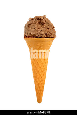 Chocolate Chip Eis vor weißem Hintergrund Stockfoto