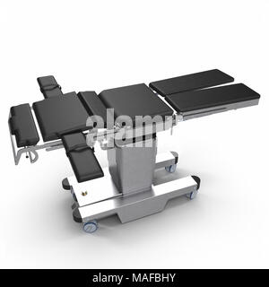 Neue und moderne medizinische Tabelle auf einem weißen. 3D-Illustration, Freistellungspfad Stockfoto