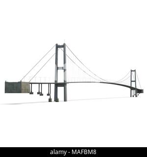 Bosporus-brücke auf Weiß. 3D-Darstellung Stockfoto