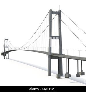 Bosporus-brücke auf Weiß. 3D-Darstellung Stockfoto