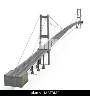 Bosporus-brücke auf Weiß. 3D-Darstellung Stockfoto