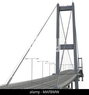 Bosporus-brücke auf Weiß. 3D-Darstellung Stockfoto