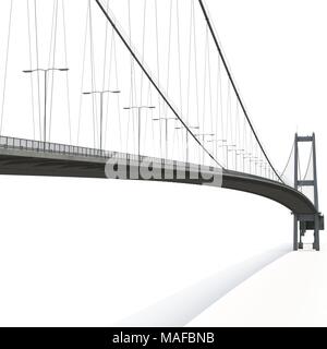 Bosporus-brücke auf Weiß. 3D-Darstellung Stockfoto