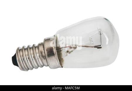 Kleine elektrische Lampe Nahaufnahme auf weißem Hintergrund