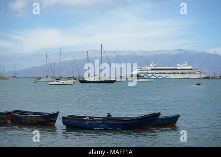 Porto Grande, Cienfuegos, Blick auf Santo Antao, Santo Vincente, Kap Verde, Afrika Stockfoto