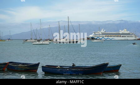 Porto Grande, Cienfuegos, Blick auf Santo Antao, Santo Vincente, Kap Verde, Afrika Stockfoto