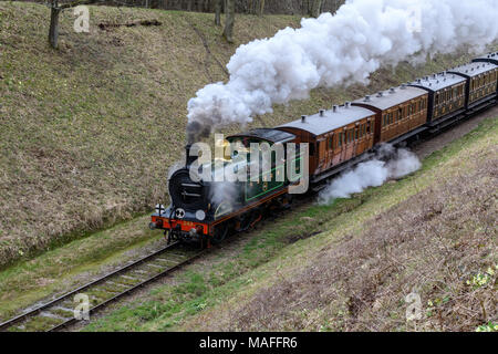 South Eastern & Chatham Eisenbahn H-Klasse Nr. 263 an der Bluebell Railway, Sussex Stockfoto