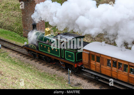 South Eastern & Chatham Eisenbahn H-Klasse Nr. 263 an der Bluebell Railway, Sussex Stockfoto