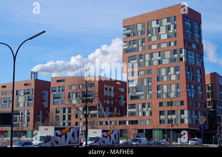 Neue Wohnhäuser in der Osakaallee, in Hafen City, eine immense Stadtumbau Projekt auf dem Gelände der ehemaligen Hamburger Freihafen Stockfoto