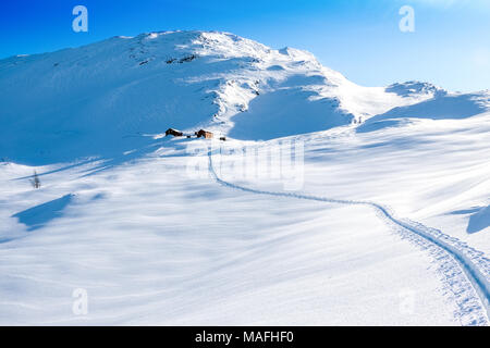 Der DNT-Hütte in Sulitjelma, Norwegen Stockfoto