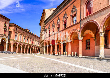 Bologna, Italien - San Stefano Quadrat in rot Bolognese Stadt, in der Emilia Romagna italienische Region. Stockfoto