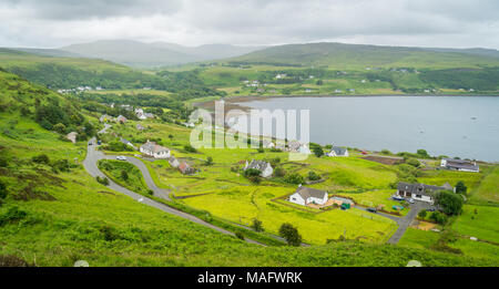 Panoramablick auf Idrigil und Uig, Isle of Skye, Schottland. Stockfoto