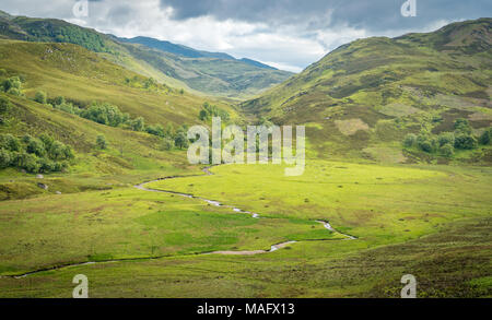 Panoramaaussicht in der Nähe der Suidhe Viewpoint, entlang der B 862 Straße in den schottischen Highlands. Stockfoto