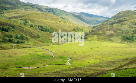 Panoramaaussicht in der Nähe der Suidhe Viewpoint, entlang der B 862 Straße in den schottischen Highlands. Stockfoto