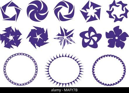 Satz von Symbolen aus Kreisen, Ketten, Symbole für Design Stock Vektor