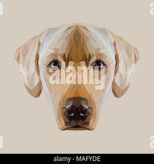 Labrador Retriever Low-poly-Design. Dreieck Vector Illustration. Stock Vektor