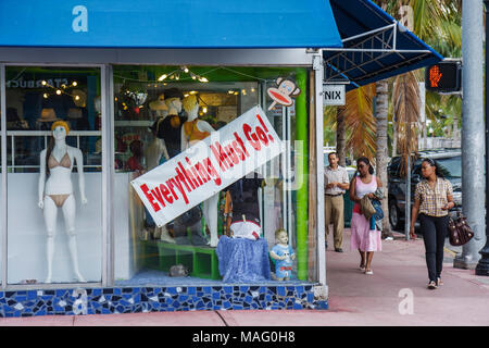 Miami Beach Florida, Washington Avenue, Shopping Shopper Shopper Shop Geschäfte Markt Märkte Kauf Verkauf, Einzelhandel Geschäfte Business-Unternehmen, Stoff Stockfoto