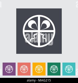 Geschenkbox. Einzelnen flachen Symbol auf der Schaltfläche. Vector Illustration. Stock Vektor