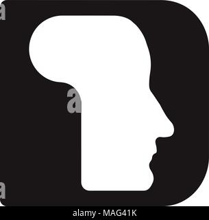 Englischer font Großbuchstaben D d Logo Schriftzug - menschliche Gesichter der Cyborg Roboter, für Computer, Wissenschaft etc., retro style. Stock Vektor