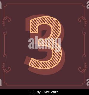 Buchstaben des englischen Alphabets in vintage Braun Design im Vektor Stock Vektor