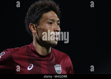 Chiba, Japan. 30 Mär, 2018. Junya Tanaka (vissel) Fußball: 2018 J1 Liga Match zwischen Kashiwa Reysol 2-1 Vissel Kobe bei Hitachi Kashiwa Stadion in Chiba, Japan. Quelle: LBA/Alamy leben Nachrichten Stockfoto