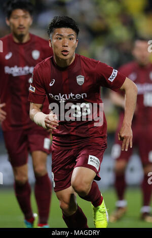 Chiba, Japan. 30 Mär, 2018. Shuhei Otsuki (vissel) Fußball: 2018 J1 Liga Match zwischen Kashiwa Reysol 2-1 Vissel Kobe bei Hitachi Kashiwa Stadion in Chiba, Japan. Quelle: LBA/Alamy leben Nachrichten Stockfoto