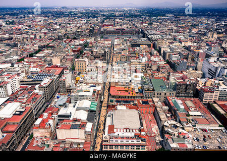 Eine Ansicht von Mexiko City aus Lateinamerika Tower/Una Vista del Torre Latinoamericana en Ciudad de México Stockfoto