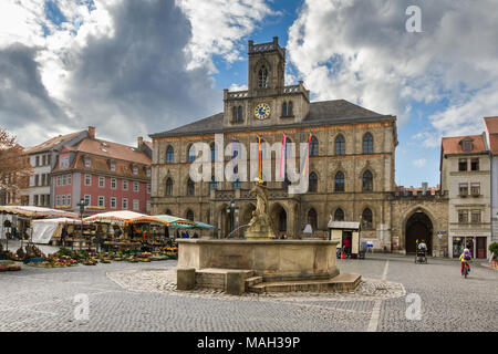 Historische Altstadt von Weimar in Thüringen Stockfoto