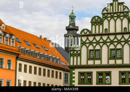 Historische Altstadt von Weimar in Thüringen Stockfoto