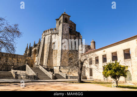 Kloster von Christus, Tomar, Portugal. Blick auf die Kirche, die von den Templern erbaut. Ein Weltkulturerbe seit 1983 Stockfoto