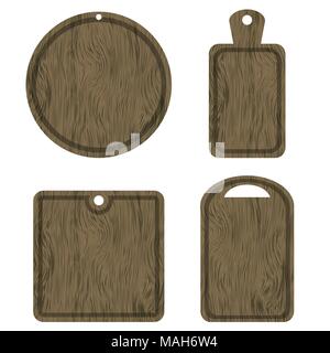 Satz von verschiedenen Holz Schneidebretter Stock Vektor