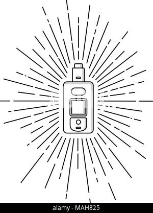 Sunray Burst Elektrische Zigarette persönliche Vaporizer Vektorgrafiken Stock Vektor